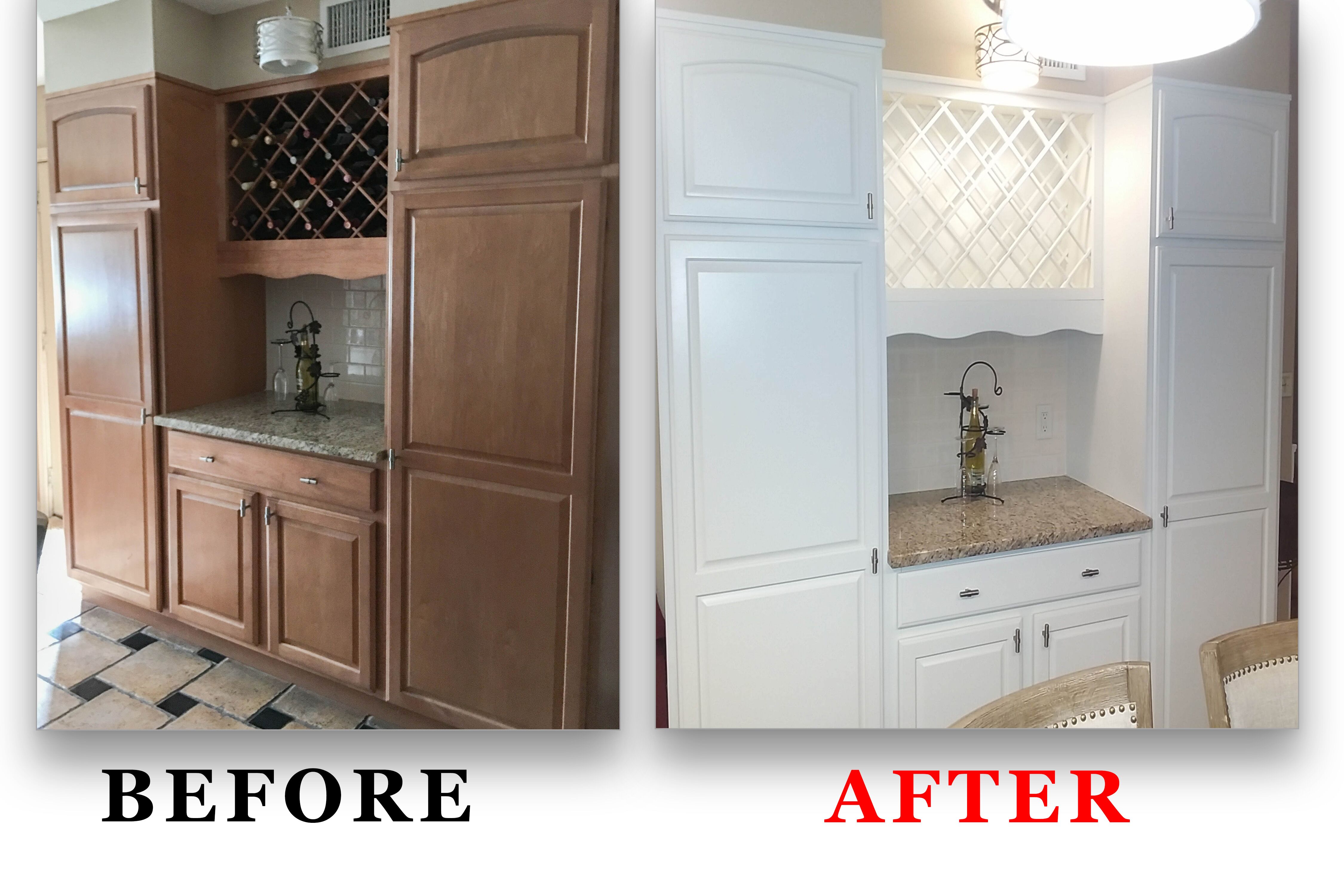 Kitchen Cabinet Painting Before And After Kitchen Cabinet Refinishing Before And After Spray Painting Kitchen Cabinets Before And After Http Kitchencabinet Painter Com Gallery Before After