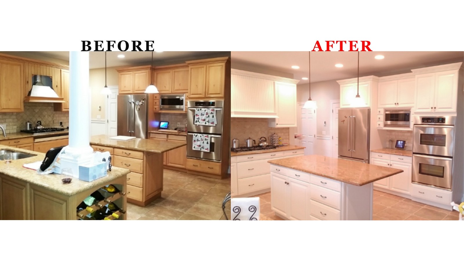Kitchen Cabinet Painting Before And After | kitchen Cabinet Refinishing  Before and After | Spray Painting kitchen Cabinets Before and After |  http://kitchencabinet-painter.com/gallery/before-after
